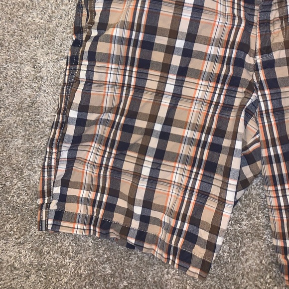 Chaps Brown, Blue & Orange Plaid Dress shorts W32 - Picture 5 of 12